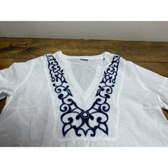 Lascana Embroidered Long Sleeve Linen Blend Blouse Size 6 - Picture 4 of 12